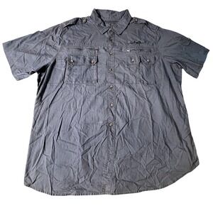 Boulder‎ Creek Men's 4XL Gray Utility Button Up Short Sleeve Shirt Cotton